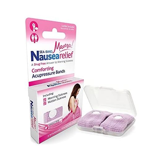 Sea-Band Mama! Anti-Nausea Acupressure Wristband for Morning Sickness, Colors May Vary, 1 Pair
