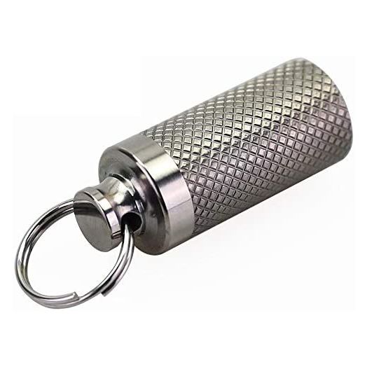 Pill Box, Mini Size Pill Holder for Outdoor Travel, Waterproof and Light Weight Pill Case Holder, Pill Fob, Small Pill Organizer (Silver-1pcs)