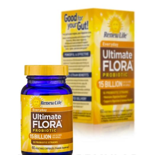 Renew Life Ultimate Flora Everyday Probiotic 15 Billion CFU - 60 Vegetable Capsules