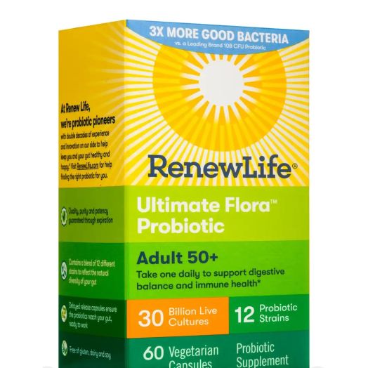 Renew Life Ultimate Flora Adult 50+ Probiotic 30 Billion CFU - 60 Vegetarian Capsules