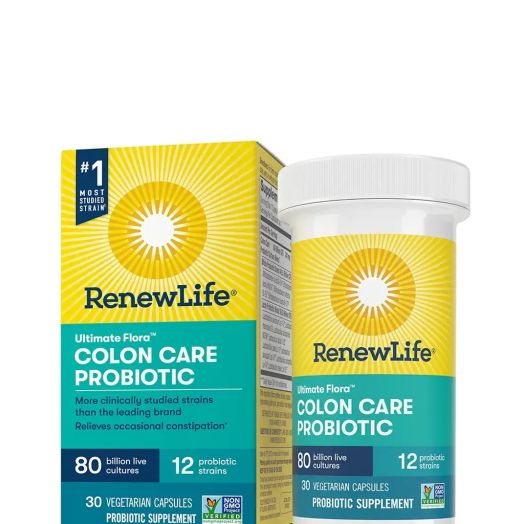 Renew Life Ultimate Flora Colon Care Probiotic 80 Billion CFU - 30 Vegetarian Capsules