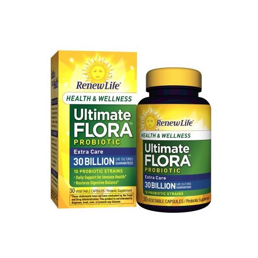 Renew Life Extra Care Probiotic, Ultimate Flora Health & Wellness, 30 Billion, 30 Capsules