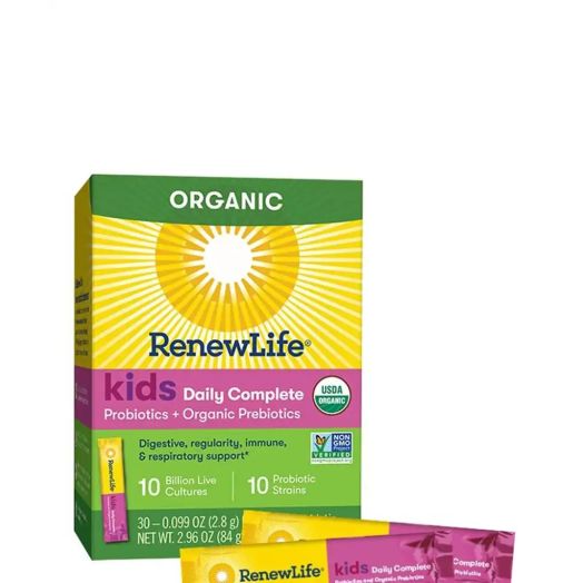 Renew Life Organic Kids Daily Complete Probiotics + Prebiotics 10 Billion CFU - 30 Packets