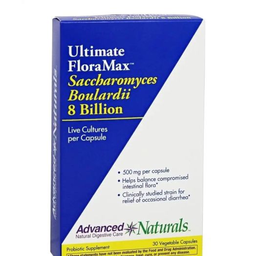 Advanced Naturals Ultimate FloraMax Saccharomyces boulardii, 8 Billion CFU - 30 Vegetable Capsules