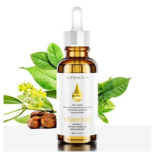 HOPEMATE H Vitamin E Oil - Anti Aging, Reduce Wrinkles and Fine Lines for Moisturized & Youthful Skin - Pure & Natural Vitamin E Serum for Face, Hair, Nails (1 oz)