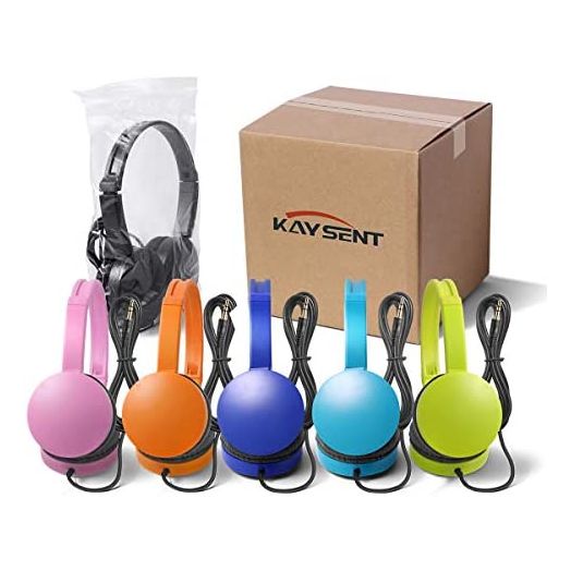 Kaysent School Headphones for Classroom Students - (KHPC-12Mixed) 12 Packs Multi-Colors Kids' Headphones for School, Library, Computers, Children and Adult(No Microphone)