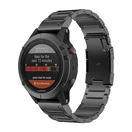 Notocity Compatible with Fenix 6 Titanium Alloy Watch Band 22mm Width Watch Strap for Fenix 5/Fenix 5 Plus/Fenix 6/Fenix 6 Pro/Forerunner 935/Approach S60/Quatix 5 (Black)