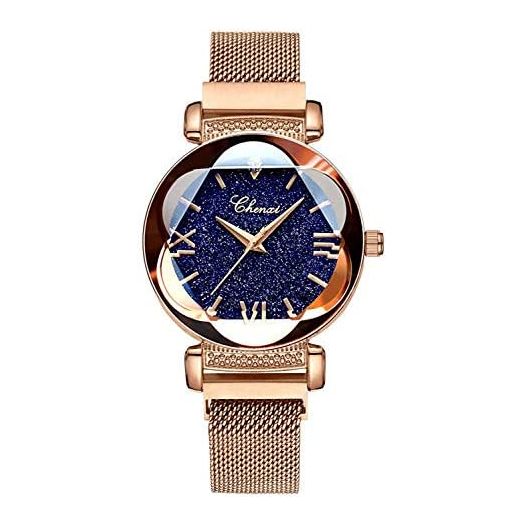 Cool Bracelet Watch for Women Magnet mesh Belt with Quartz Watch Fashion Ladies Waterproof Watch