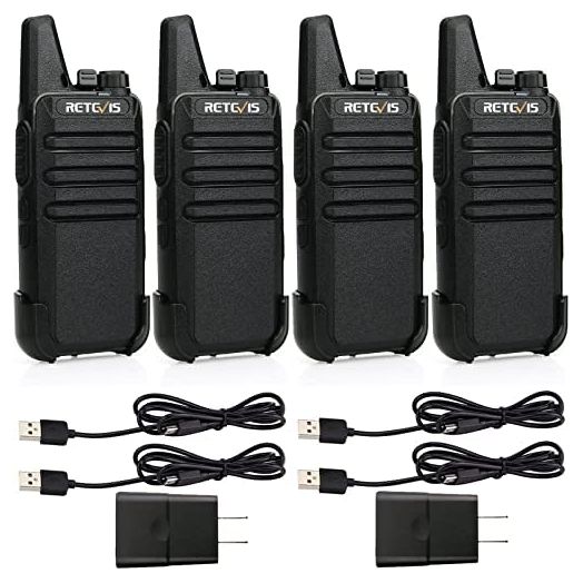 Retevis RT22 Two Way Radio Long Range Rechargeable,Portable 2 Way Radio,Handsfree Walkie Talkie for Adults Commercial Cruises Hunting Hiking (4 Pack)