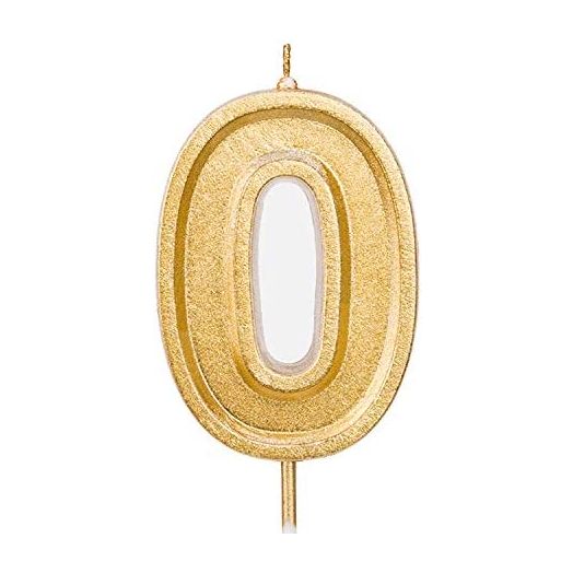 LUTER 2.76 Inches Large Birthday Candles Gold Glitter Birthday Cake Candles Number Candles Cake Topper
