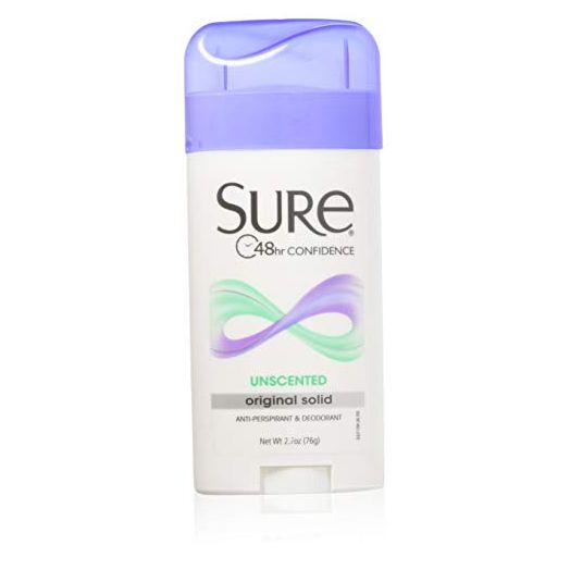 Sure Original Solid Unscented, Anti-Perspirant Deodorant 2.70 oz (Pack of 6)
