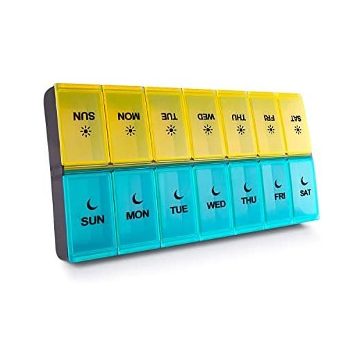 BUG HULL Pill Organizer 2 Times a Day, Extra Large AM PM Pill Box Weekly, BPA-Free XL Day and Night Pill Case 7 Day, X-Large Medicine Organizer Twice a Day, Pill Container, for Vitamins, Supplements