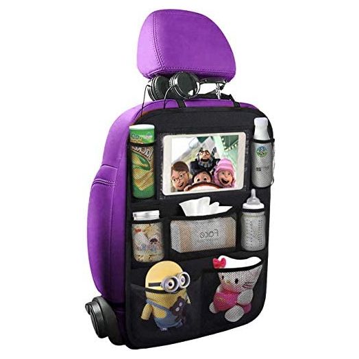 ONE PIX Backseat Car Organizer Mats Back Seat Organizers and Storage Bag with Touch Screen Tablet Holder for Kids Toddlers Car Seats, Travel Accessories, Road Trip Essentials Kids (1PC)