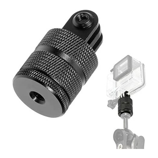 Universial 360 Degree Rotating Tripod Mount Adapter , Alumiun Mount Adapter, Compatible with GoPro Hero10/ 9 /8/ 7/ 6/ 5/ Series ,DJI, XiaoYi, SJcam,AKASO,and Other Action Cameras(Aluminum Alloy)