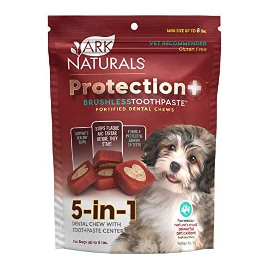 ARK NATURALS Protection+ Brushless Toothpaste, Dog Dental Chews for Mini Breeds, Prevents Plaque & Tartar, Freshens Breath