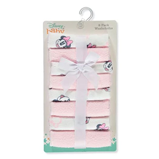 Disney Baby Big Girls 8-Pack Minnie Mouse Washcloths Set - Pink/Multi, one Size