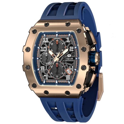Watch for Men, Luxury Square Watch Japan Quartz Movement Sapphire Glass Mens Watches with Chronograph 50M Waterproof Luminous Calendar Men's Wrist Watches