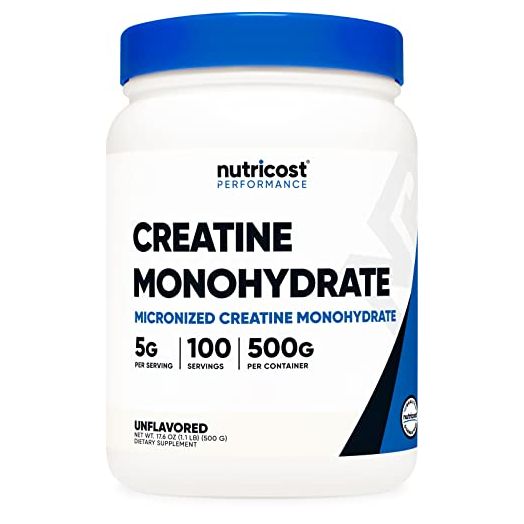 Nutricost Creatine Monohydrate Micronized Powder 500G, 5000mg Per Serv (5g), 100 Servings