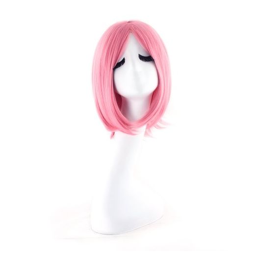 MapofBeauty 12"/30cm Fashion Unisex Short Straight Wig (Pink)