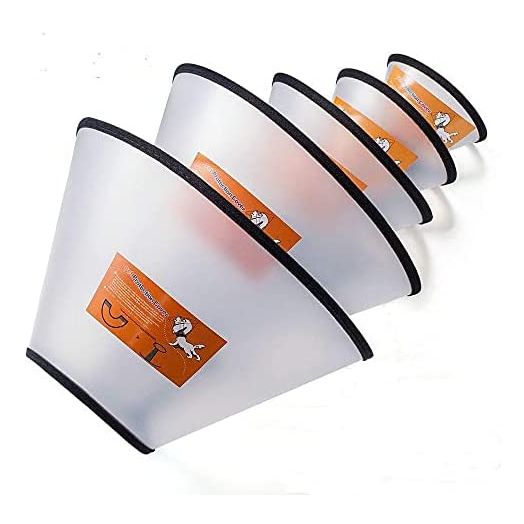 Fezep Dog Cone Collar, 5 PCS Adjustable Protective Collars for Pet Dog & Cat, Recovery E-Collar Anti-Bite Lick Wound Healing, Soft Edge Neck Cone for Small/Medium/Large Dog