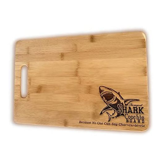 Shark Coochie Board, Because No One Can Say Charcuterie, (13.75" x 9.75"), Charcuterie Board for Meat and Cheese, Cheese Board, Funny Cutting Board, Serving Board, Serving Tray, White Elephant Gift