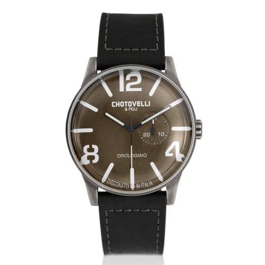 chotovelli Men’s Navy Auto-Quartz Pilot Watch Vintage leather band 59.02