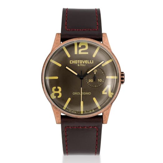 Men’s Navy Mecha-Quartz Pilot Watch Vintage Leather Strap 5904