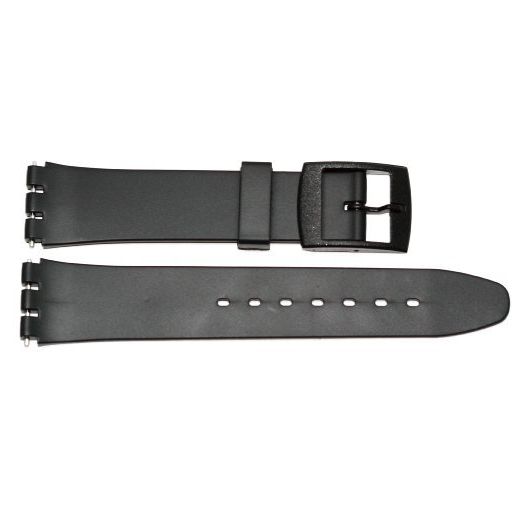 Vintage 17MM Black Resin Rubber Watch Band FITS Standard Swatch Watch