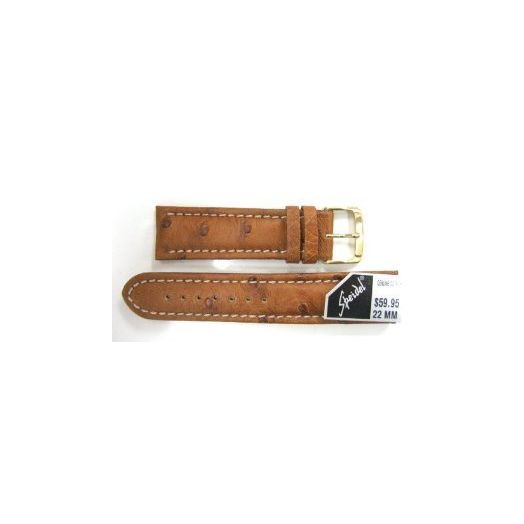Brown 22MM Padded Genuine Ostrich Watch Band Strap FITS Invicta