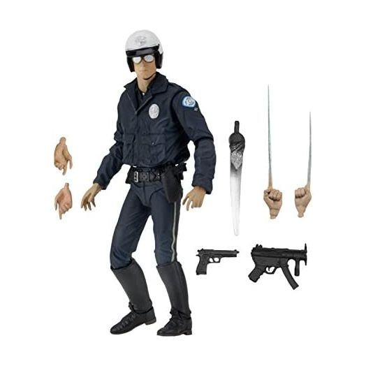 NECA Ultimate T-1000 Motorcycle Cop Terminator Scale Action Figure, 2-7"
