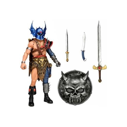 NECA Dungeons and Dragons Warduke Ultimate 7-Inch Action Figure with Longsword, Attachable Flame Effect, Short Sword, Dagger, Skull Shield and Interchangeable Hands