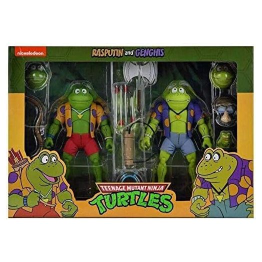 NECA Teenage Mutant Ninja Turtles 7" Scale Genghis & Rasputin Frog Collectible Action Figures Set