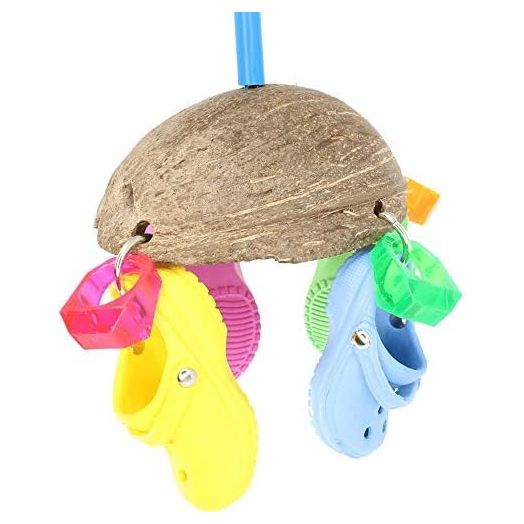 Bonka Bird Toys 1784 Coco Sandal Colorful Natural Chew Pull Hanging Parrot African Grey Cockatoo Cockatiel Parrotlet