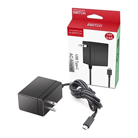 15V 2.6A AC Adapter Replacement for Nin-tendo Switch Game Console Switch Lite, Switch Dock Switch Pro Controller, Wall Charger with 5ft Type C Cable (Support TV Mode / Dock Station)