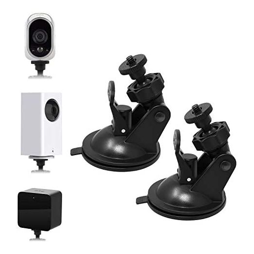 Camera Suction Cup Wall Mount For Wyze Cam V3,for Wyze Cam Pan,for Oculus Sensor,for HTC Vive Base Station,for Arlo,Swivel 360 Degree Adjustable Indoor/Outdoor Bracket with Washable Silica Gel(2 Pack)