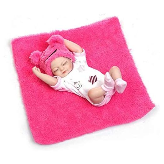 TERABITHIA Miniature 10" Realistic Beautiful Dreamer Newborn Baby Doll Kits Silicone Full Body Washable for Girl