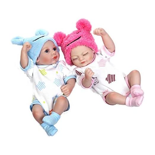 TERABITHIA Mini 10 inches Realistic Reborn Baby Boy Girl Dolls Silicone Vinyl Full Body Newborn Twins