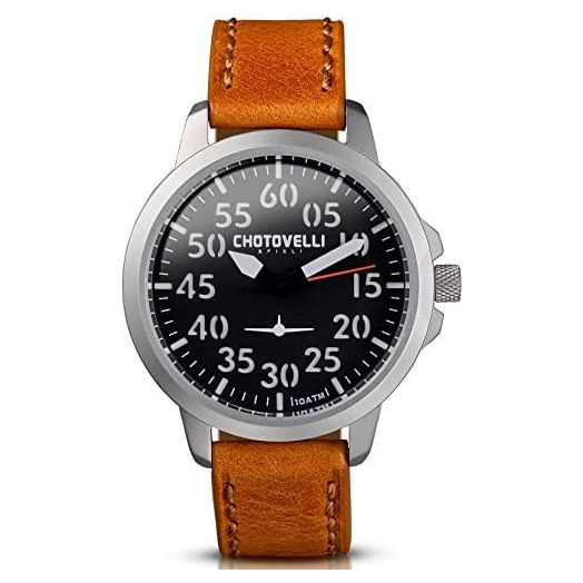 Chotovelli Men’s Aviator 45mm Stainless Steel Watch 100M Waterproof