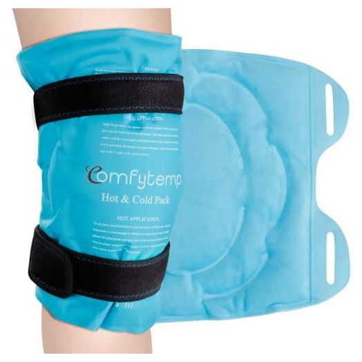 Knee Ice Pack Wrap, Comfytemp Reusable Gel Ice Pack for Knee Pain Relief, Knee Ice Pack with Hot & Cold Compress Therapy for Leg Injuries, Knee Replacement Surgery, Arthritis, Bruises, Swelling