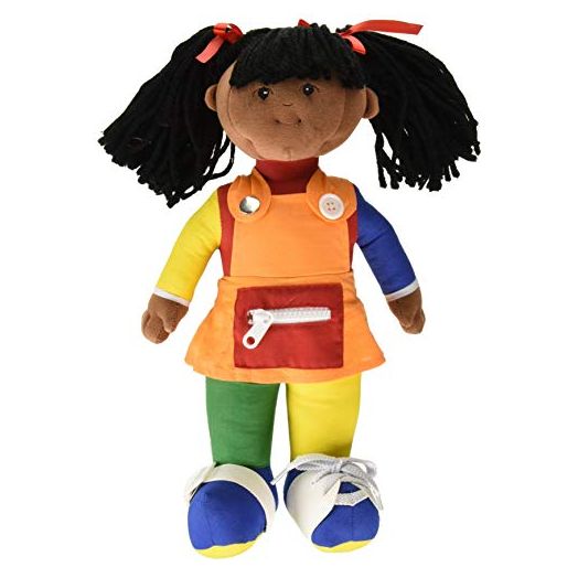 Children's Factory Learn to Dress Doll - African American Girl, Educational & Learning Toys for Toddlers, Homeschool/Preschool/Daycare Use