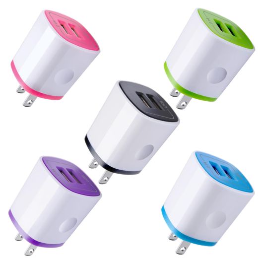 USB Charger Wall Plug, iPhone Charger Box,AndHot 5Pack Home Travel 2.1Amp Dual Port Fast Wall Charger Quick Charging Block Cube Brick for iPhone 15 14 13 12 11 Pro Max XR X 8 7 6,iPad,Samsung,Android