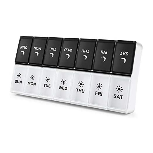 DANYING Large Pill Organizer 2 Times a Day, Weekly Pill Box 2 Per Day, AM PM Pill Case, Day Night Pill Container 7 Day, Vitamin Case Twice a Day