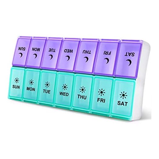 DANYING Large Pill Organizer 2 Times a Day, Weekly Pill Box 2 Per Day, AM PM Pill Case, Pill Container 7 Day, Vitamin Case Twice a Day