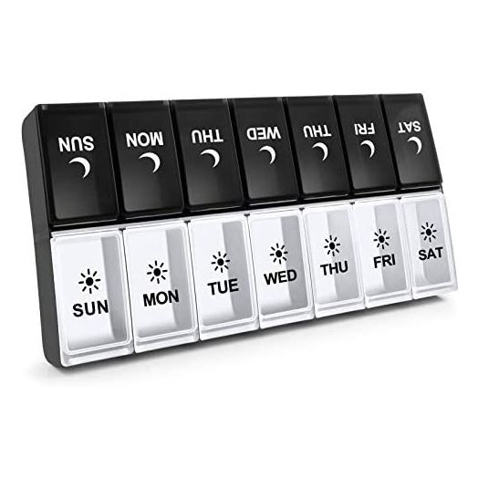 7 Day Pill Organizer 2 Times a Day, Large Weekly AM PM Pill Box, Day Night Medicine Organizer, Pill Case 2 Per Day, Pill Container Twice A Day