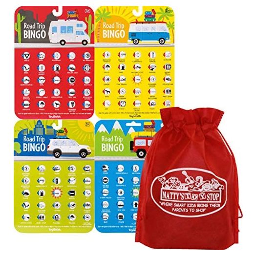 Toysmith Road Trip Bingo Cards Red, Blue, Green & Orange (4 Pack)