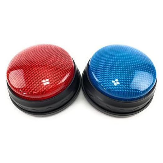 Matty's Toy Stop Lights & Sounds Electronic 3 Mode Red & Blue Game Answer Buzzer and Count Down Timer Gift Set Bundle (Perfect for Games, Classrooms, etc.) - 2 Pack