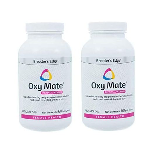 Revival Animal Health Breeder's Edge Oxy Mate (2 Pack, 120 Total Chews) Prenatal Soft Chews for Medium & Large Dogs & Cats, Pregnancy Vitamins for Dogs & Cats, 2 - 60 Count Bottles