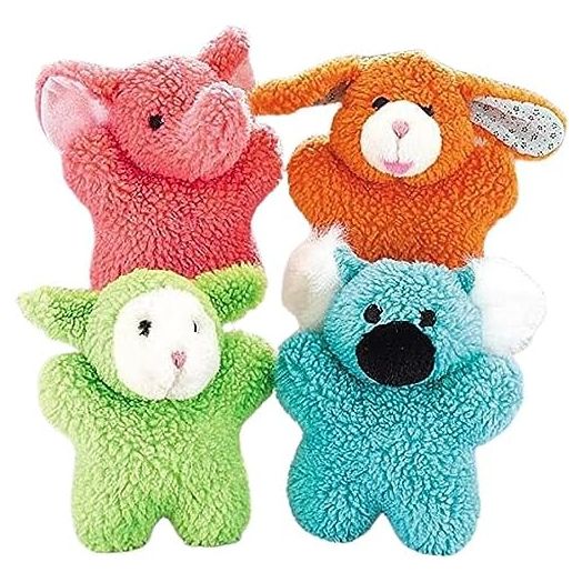 Zanies Cuddly Berber Baby Dog Toy 4-Pack (Bunny, Elephant, Koala, and Lamb)