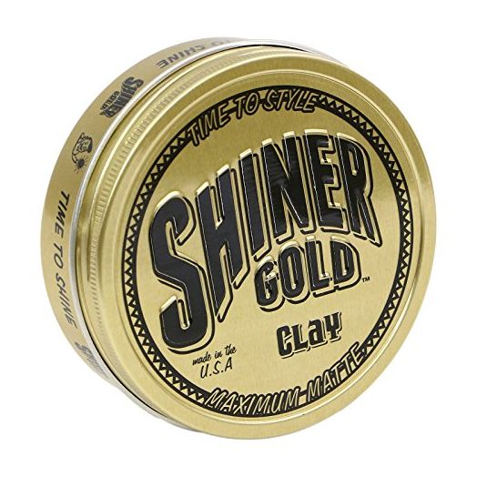 Shiner Gold Clay Pomade | Strong Hold | Matte Finish | Water-based | Coconut Scent, 4oz