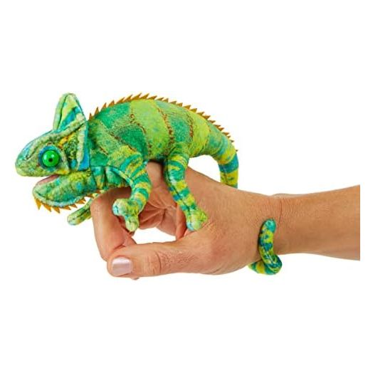 Folkmanis Mini Chameleon Finger Puppet,Green